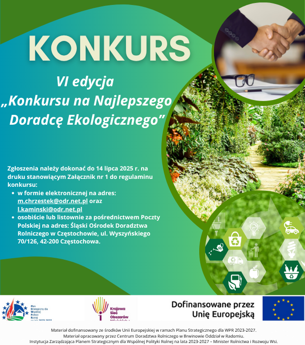 VI edycji Konkursu na Najlepszego Doradcę Ekologicznego