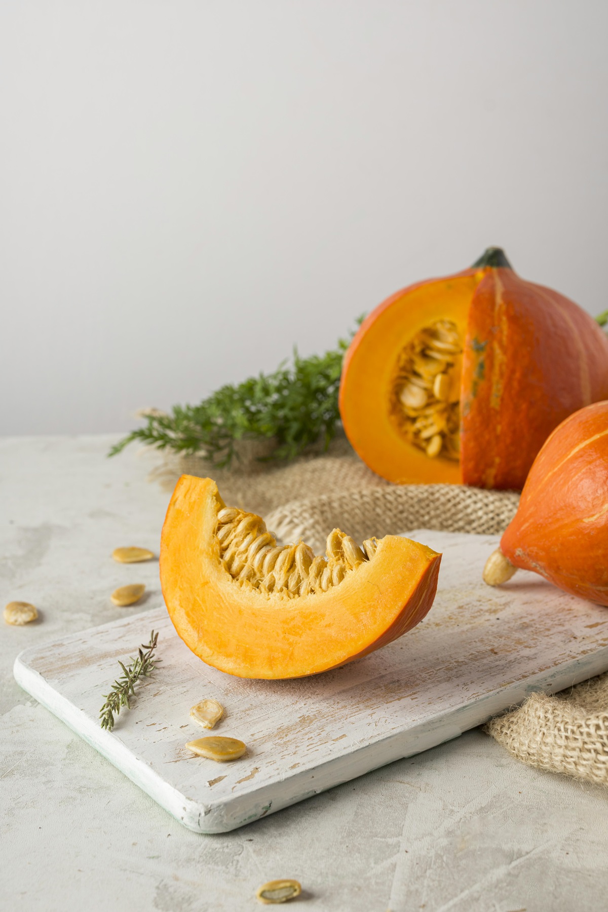 delicious pumpkin wooden board